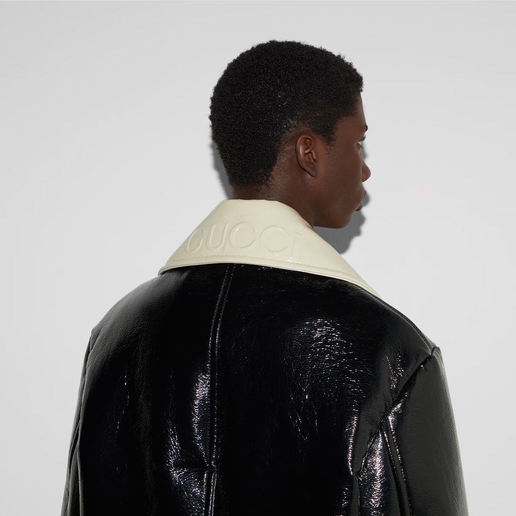 Lacquered wool coat