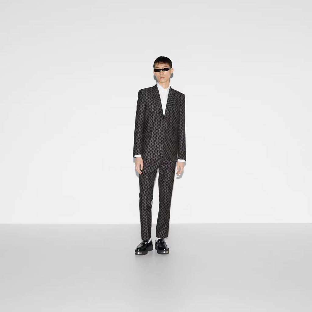 GG wool jacket with optical effect