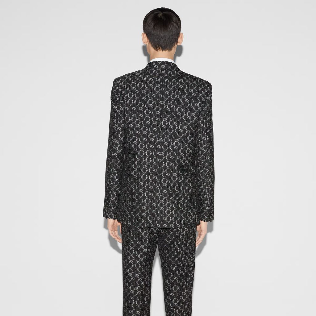 GG wool jacket with optical effect