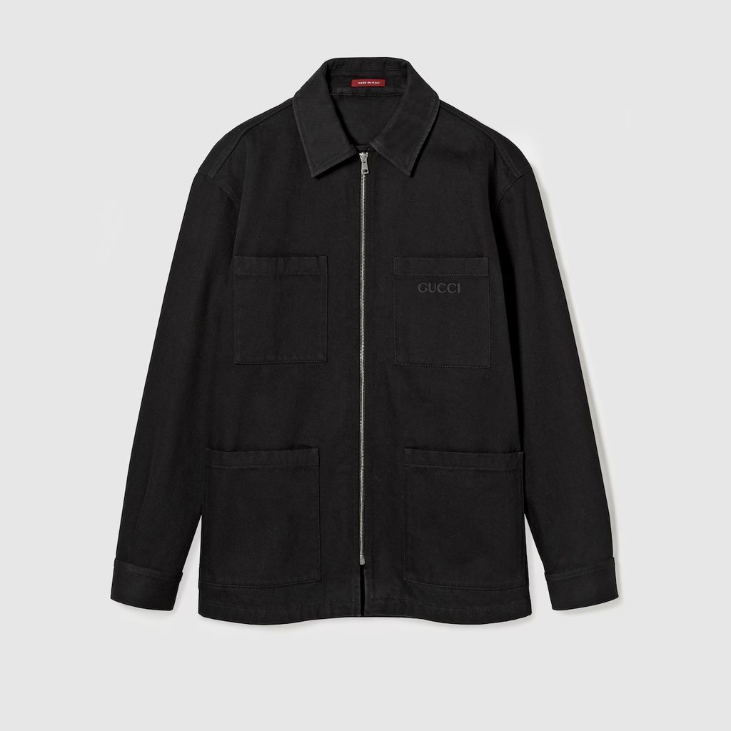 Denim zip shirt