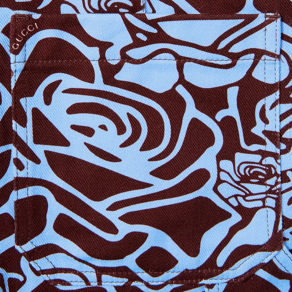 Printed Cotton Gabardine Shorts