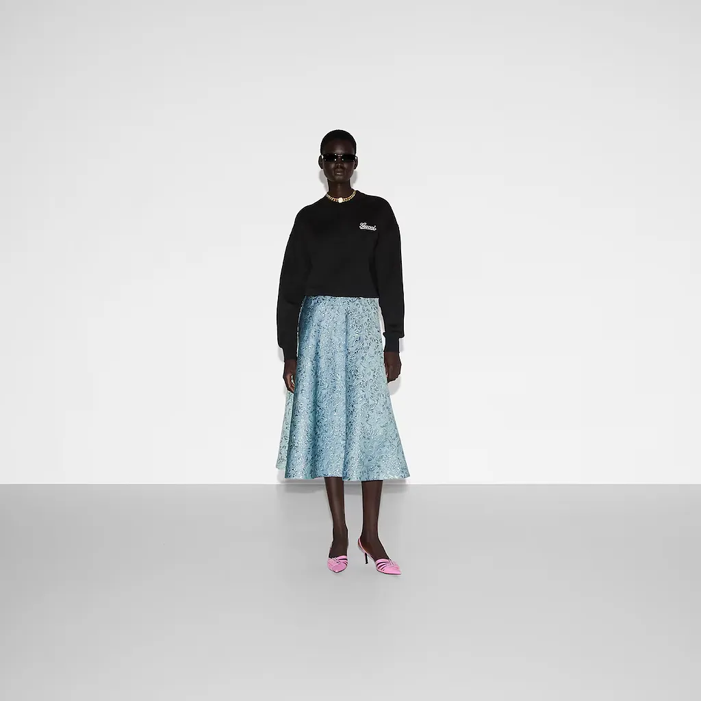 Cotton Jersey Sweatshirt With Embroidery