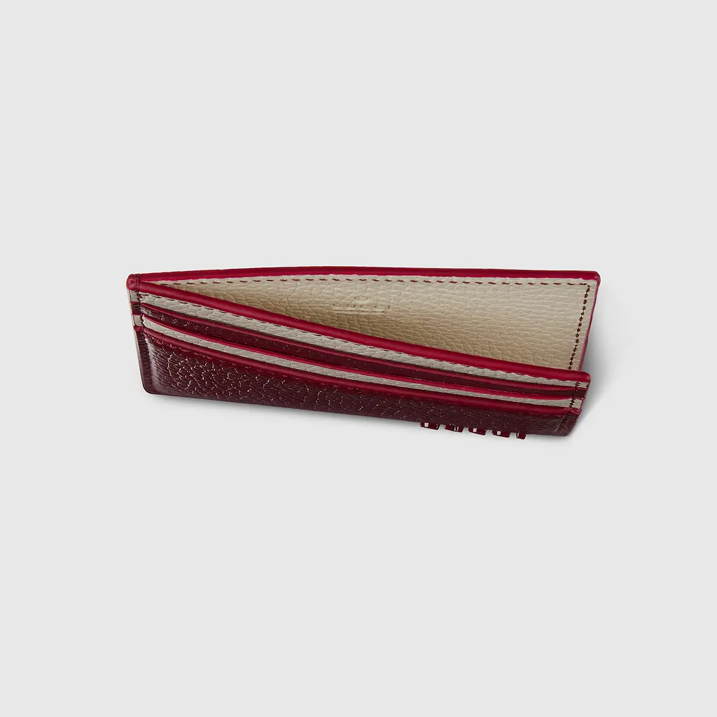 Bi-Colour Card Case With Gucci Logo