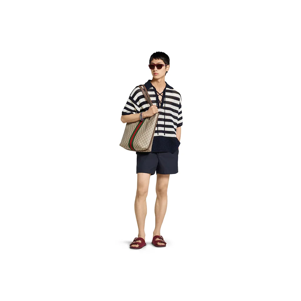 Oxford Cotton Shorts With Embroidery