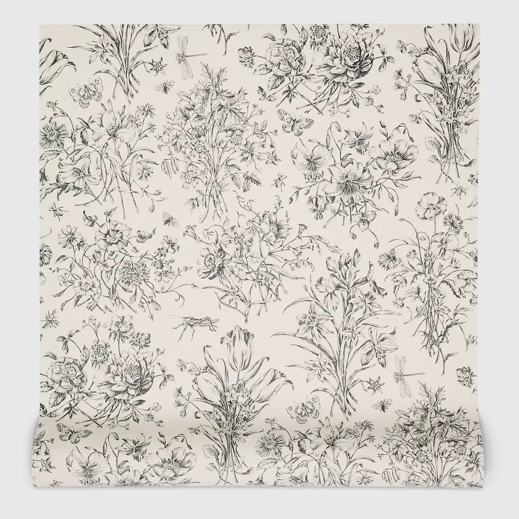 Flora Sketch Print Wallpaper