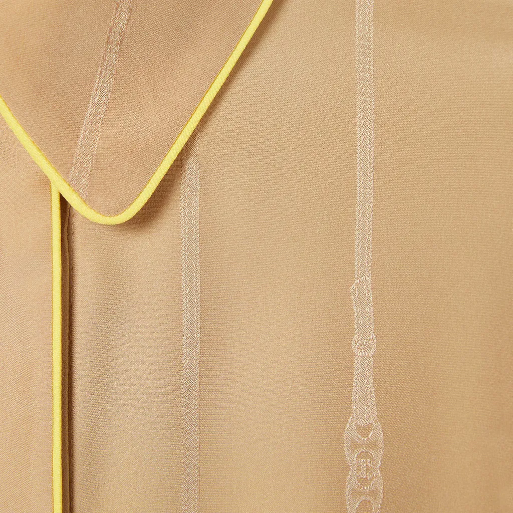 Chain And Belt Silk Jacquard Dress
