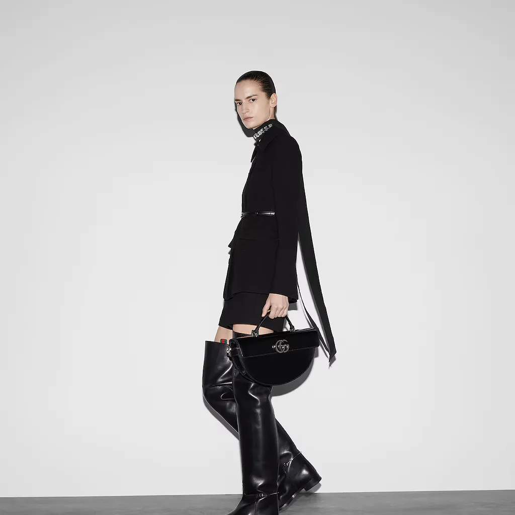 Medium Half-Moon Top Handle Bag