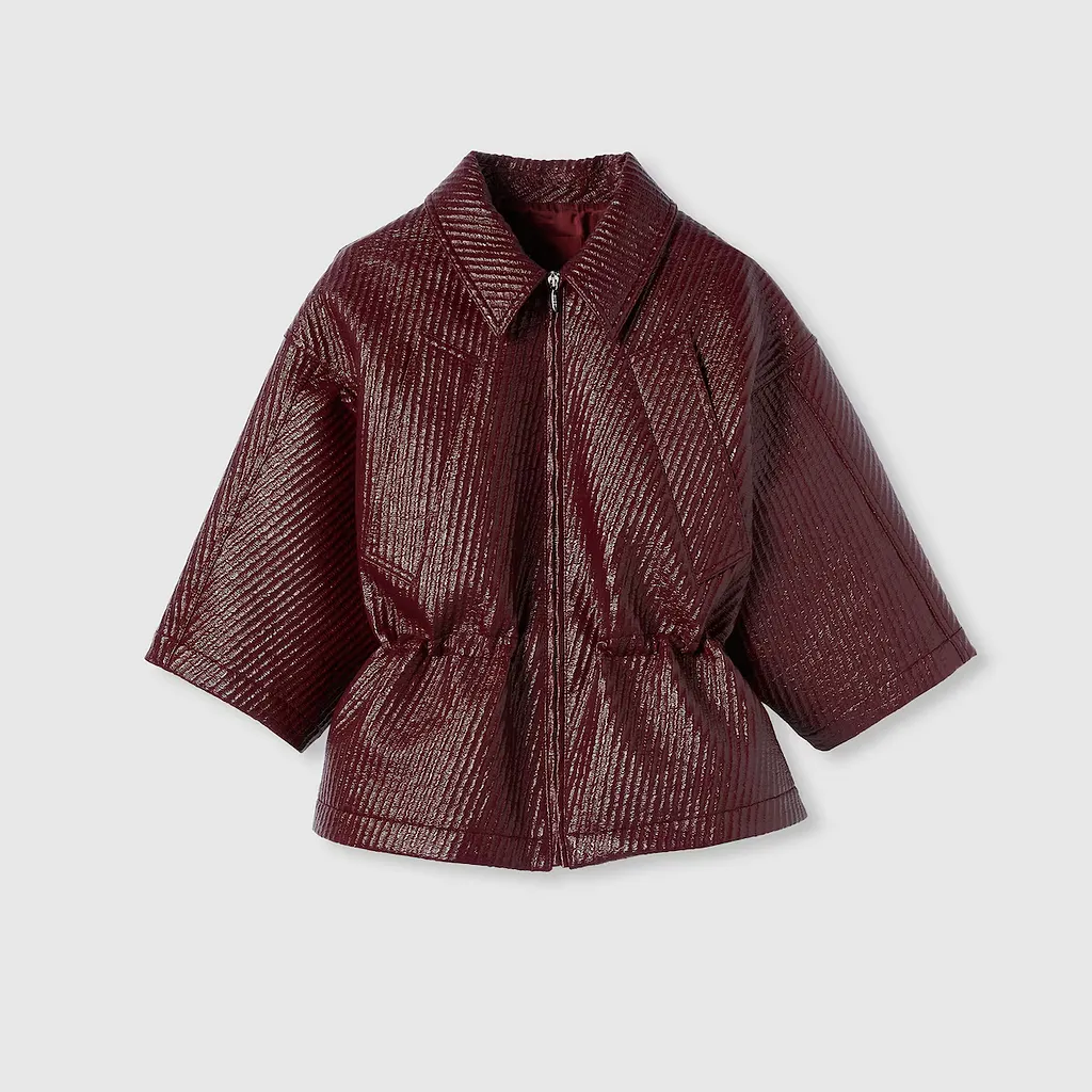 Diagonal Wool Short Sleeve Jacket