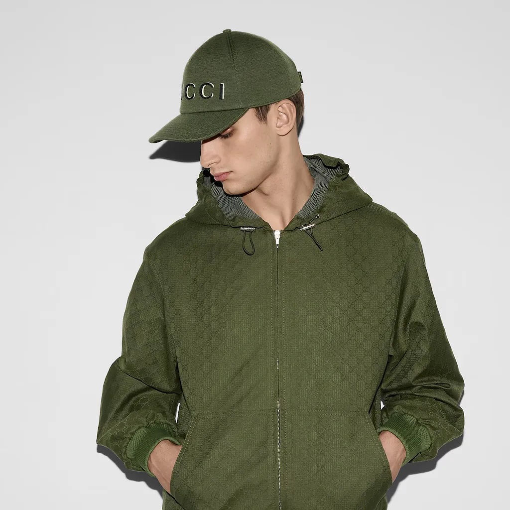 Gg Cotton Ripstop Hooded Jacket