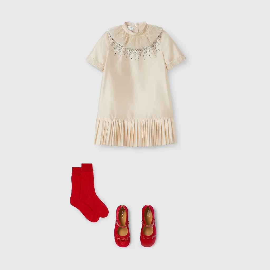 Children's Embroidered Silk Dress