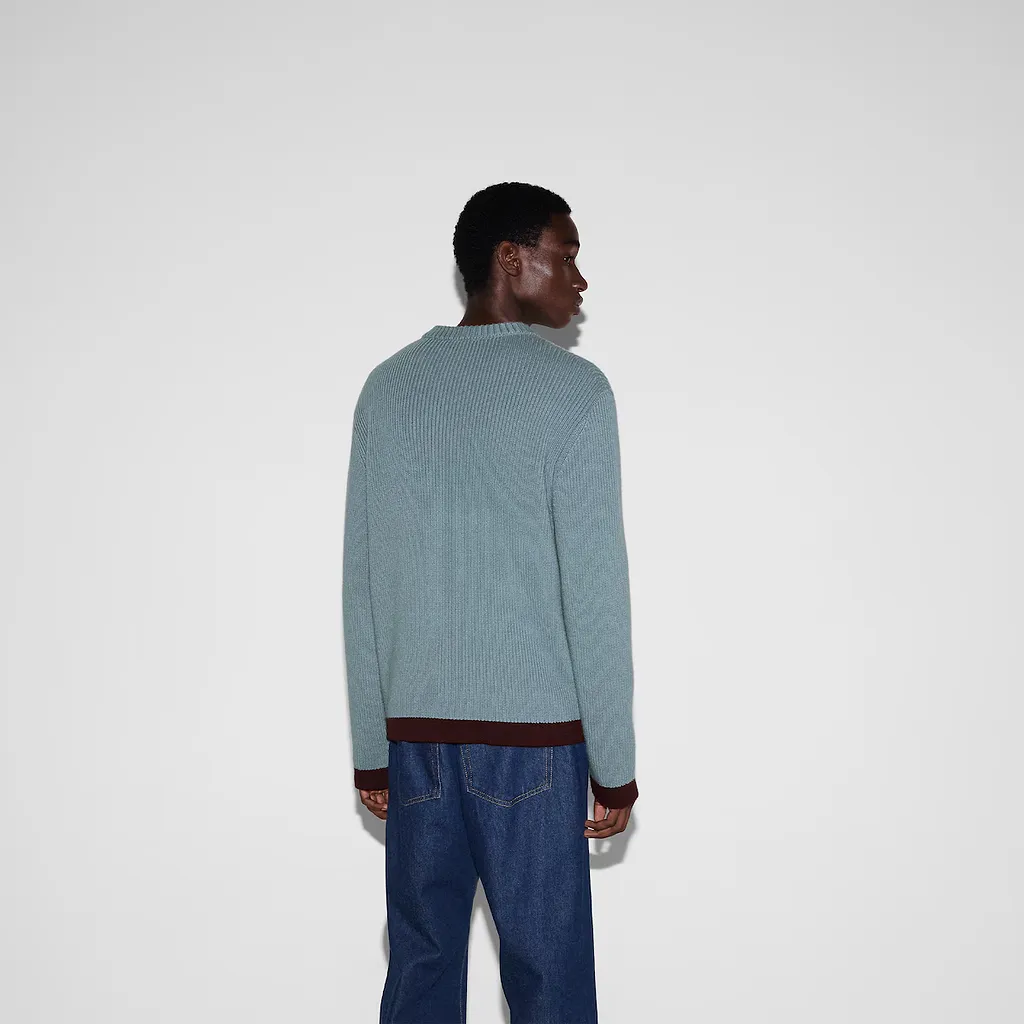 Fine Wool Cardigan With Intarsia