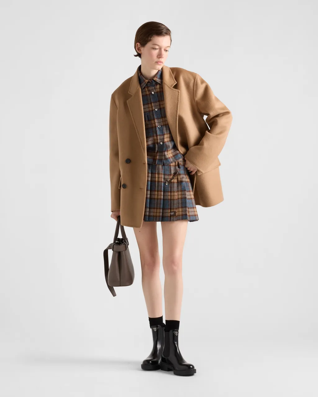 Checked Wool Twill Shirt