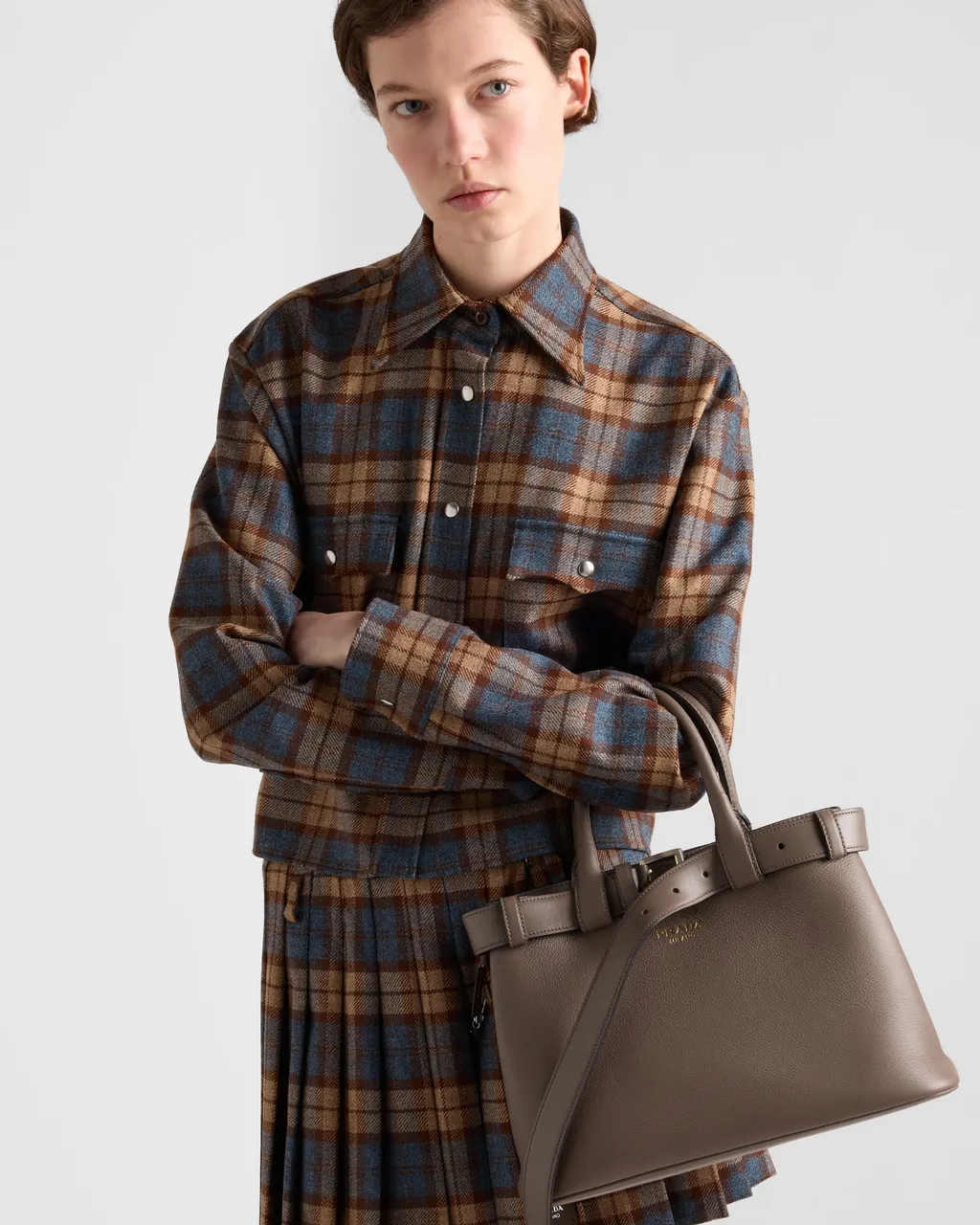 Checked Wool Twill Shirt