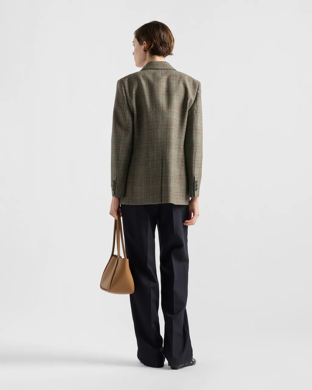 Old-Wash Gabardine Pants With Jeweled Brooch