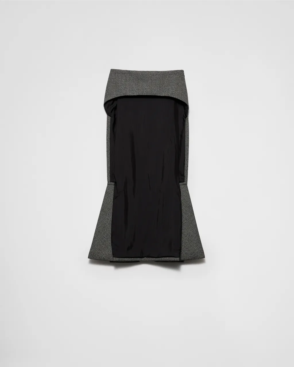 Deconstructed Prince Of Wales Checked Mouliné Wool Midi-Skirt