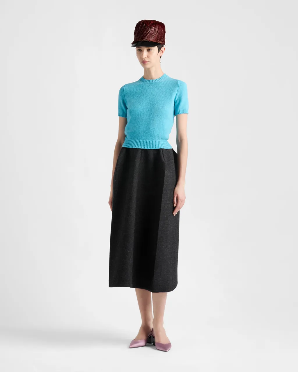 Short-Sleeved Cashmere Sweater