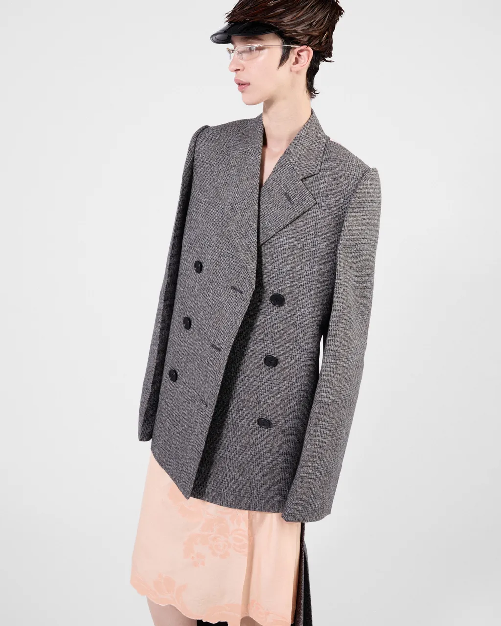 Double-Breasted Prince Of Wales Checked Jacket
