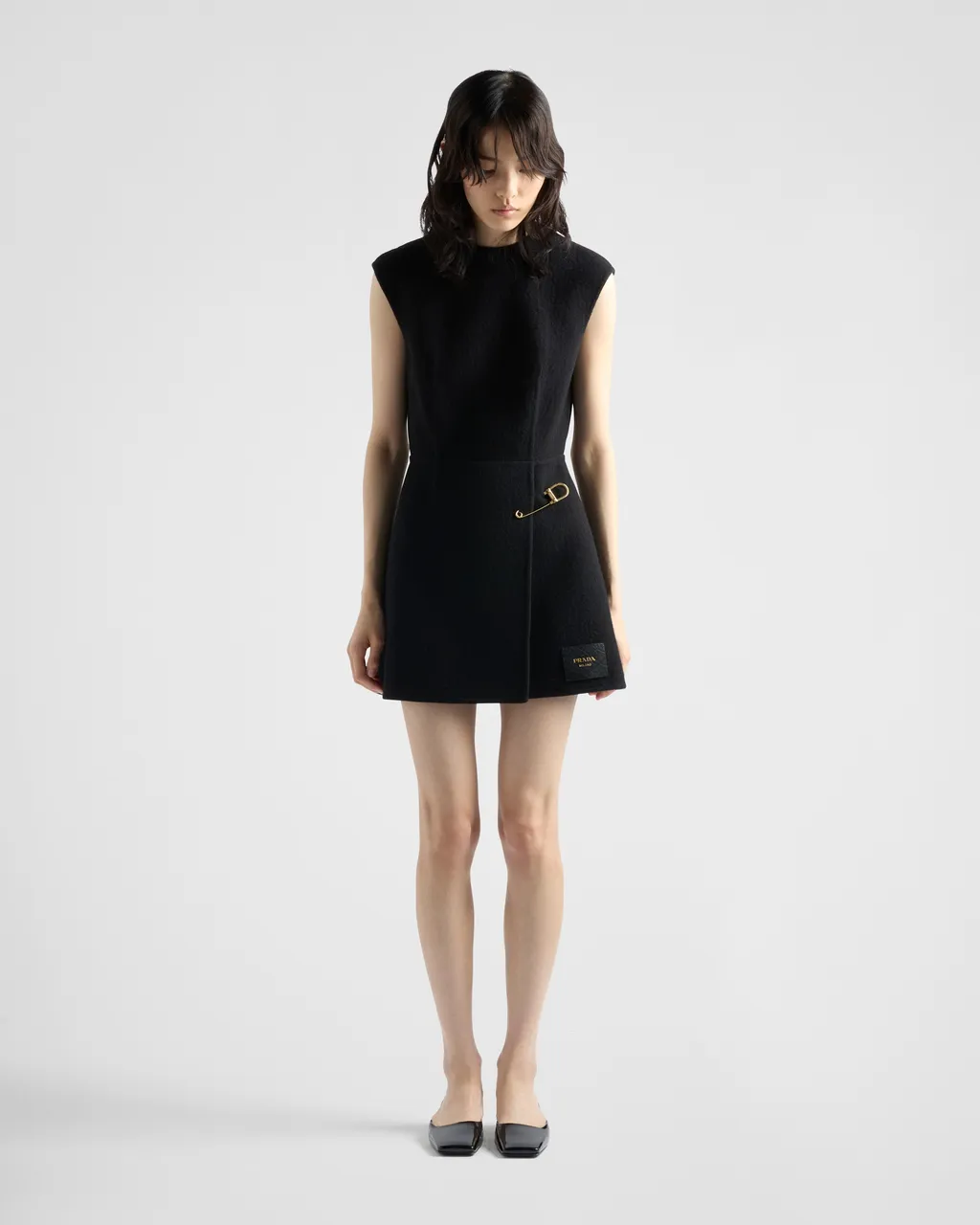 Washed Twill Minidress With Safety Pin