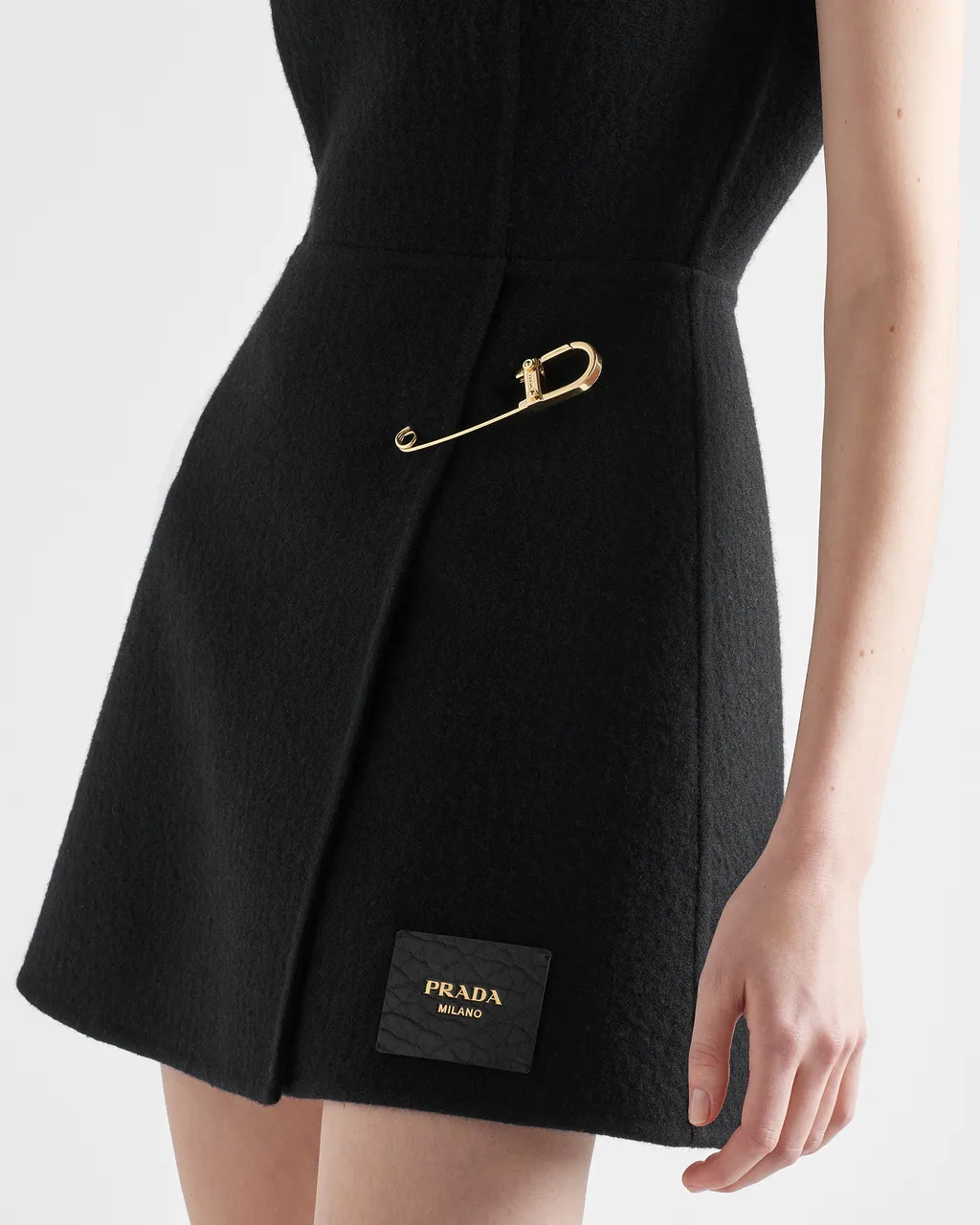 Washed Twill Minidress With Safety Pin