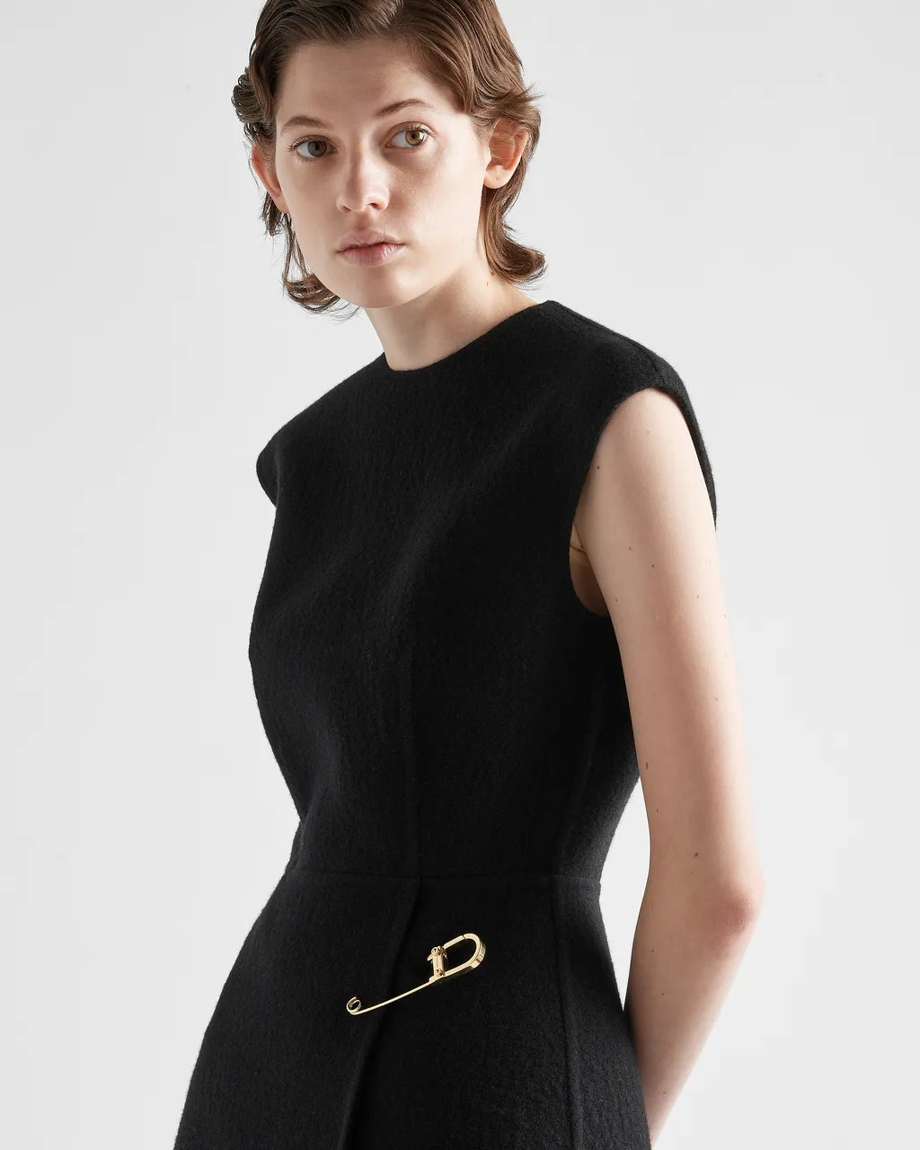 Washed Twill Minidress With Safety Pin