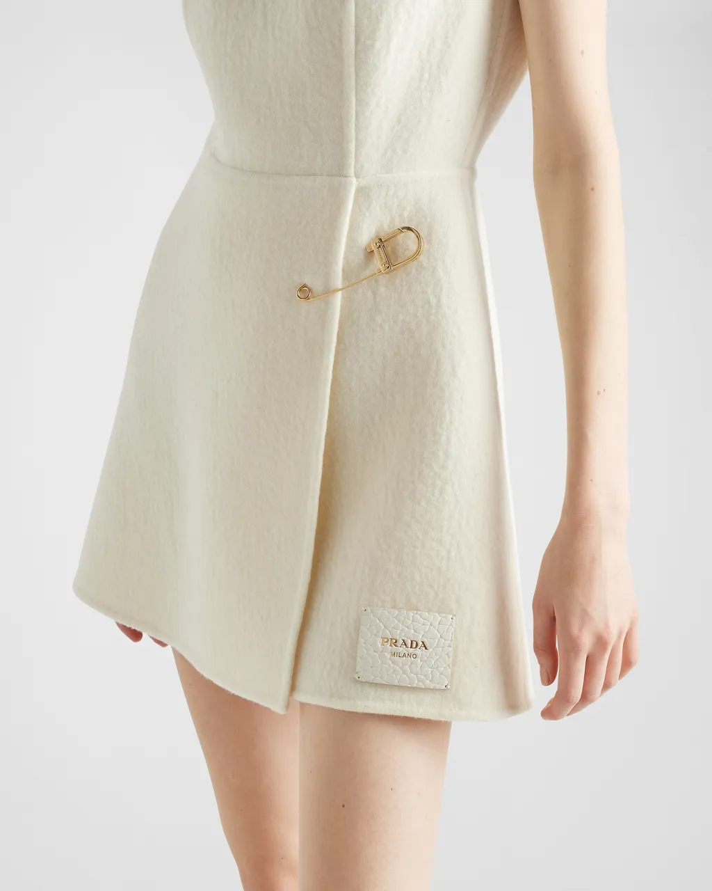 Washed Twill Minidress With Safety Pin