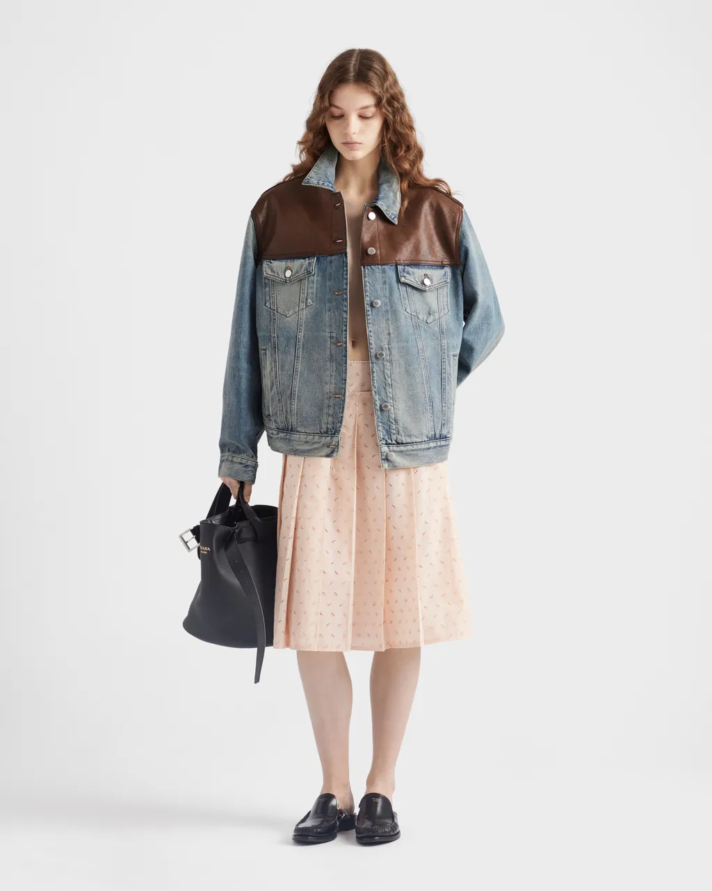 Pleated Eyelet Lace Skirt