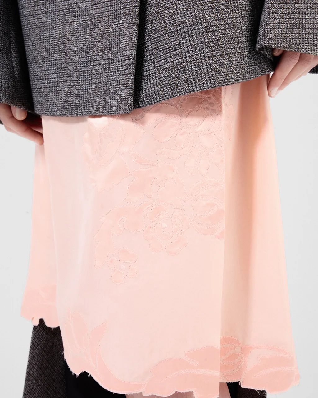 Embroidered Habutai Silk Skirt
