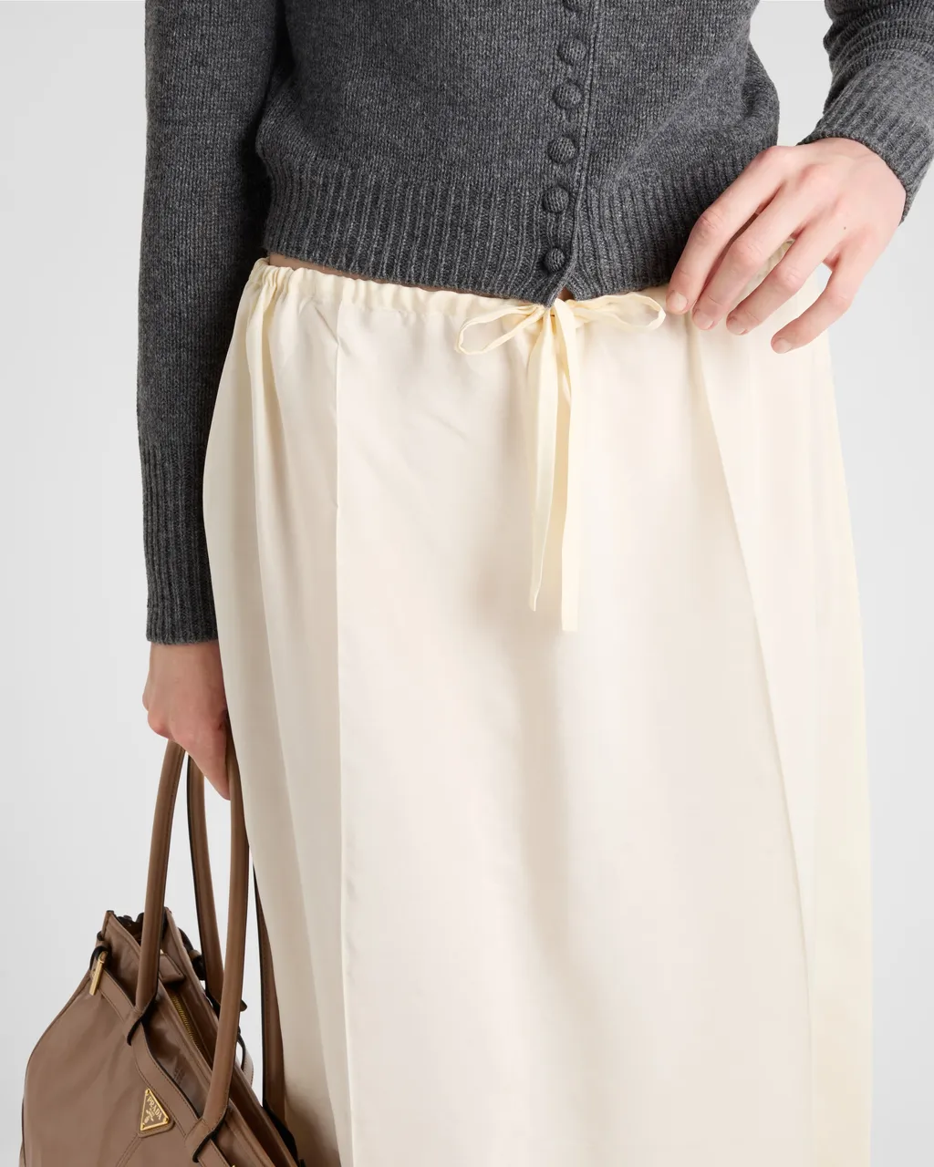 Embroidered Silk Habutai Skirt