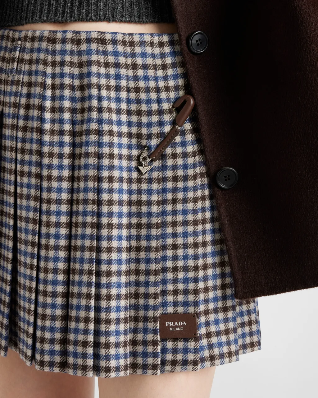 Checked Wool Miniskirt