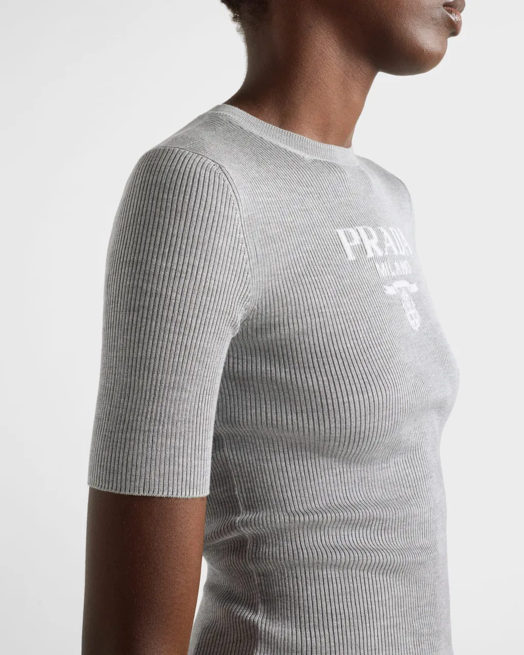 Silk Crew-Neck Sweater With Logo