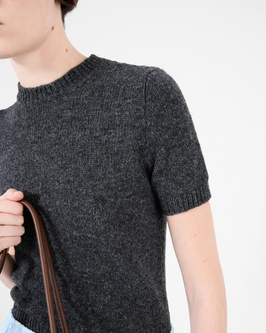 Short-Sleeved Cashmere Sweater