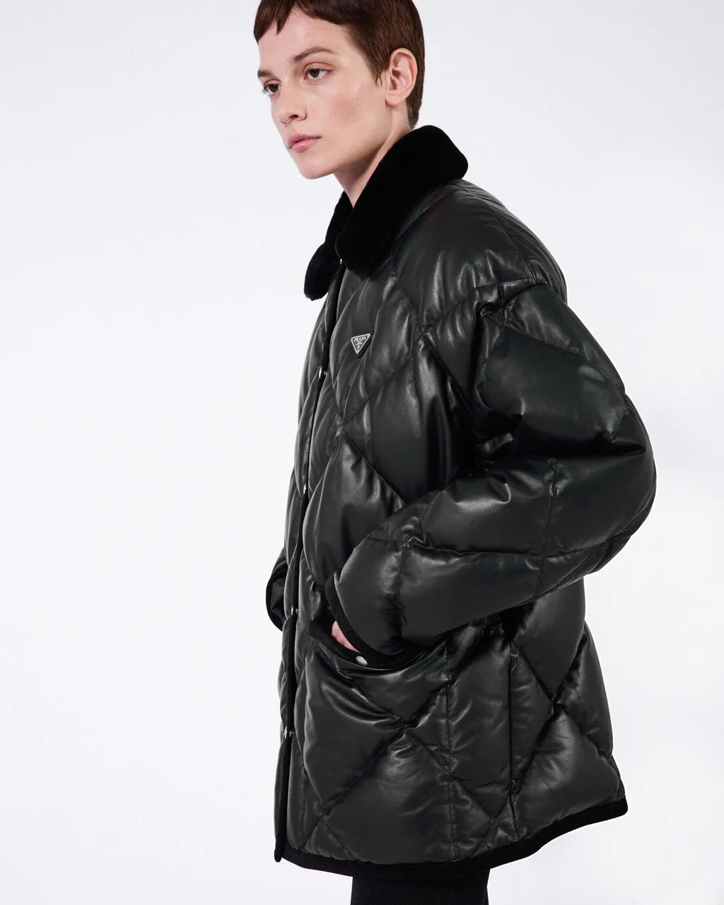Quilted Nappa Leather Caban