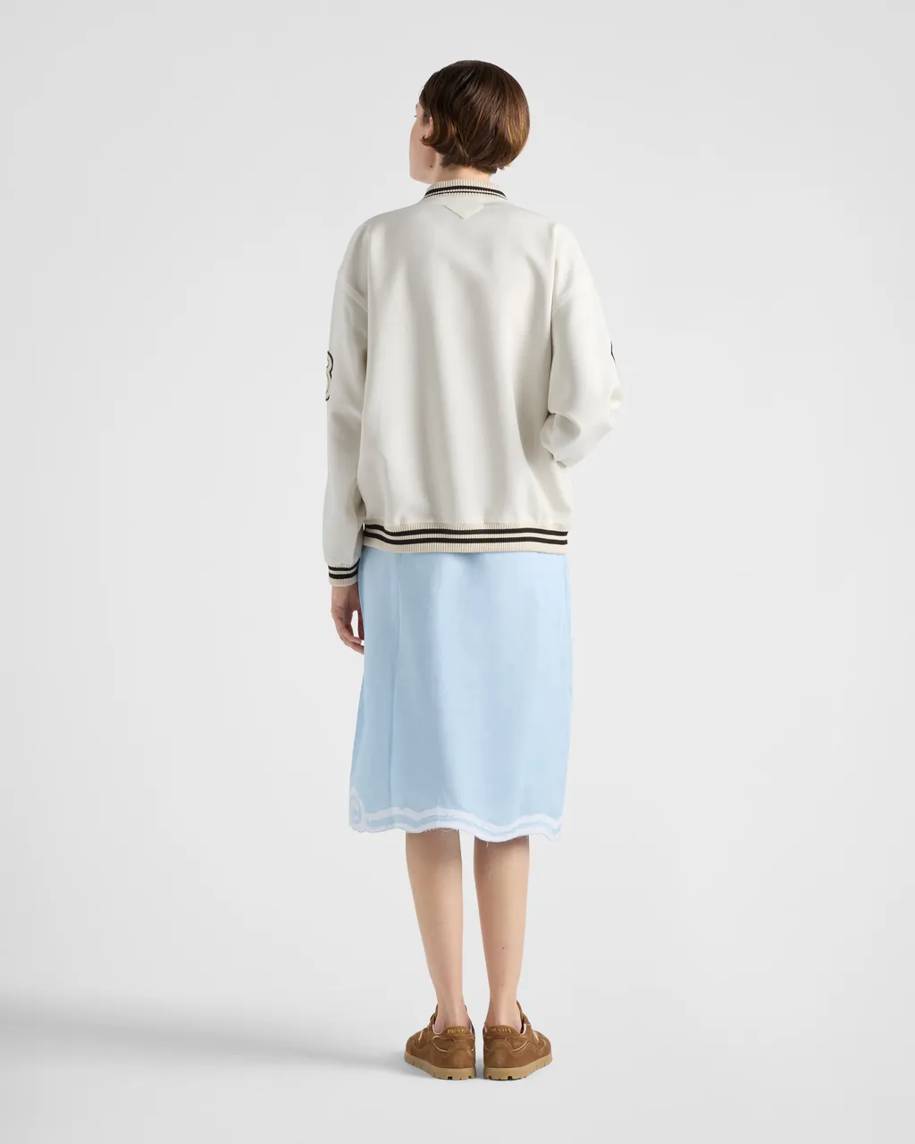 Kid Mohair Bomber Jacket With Patches