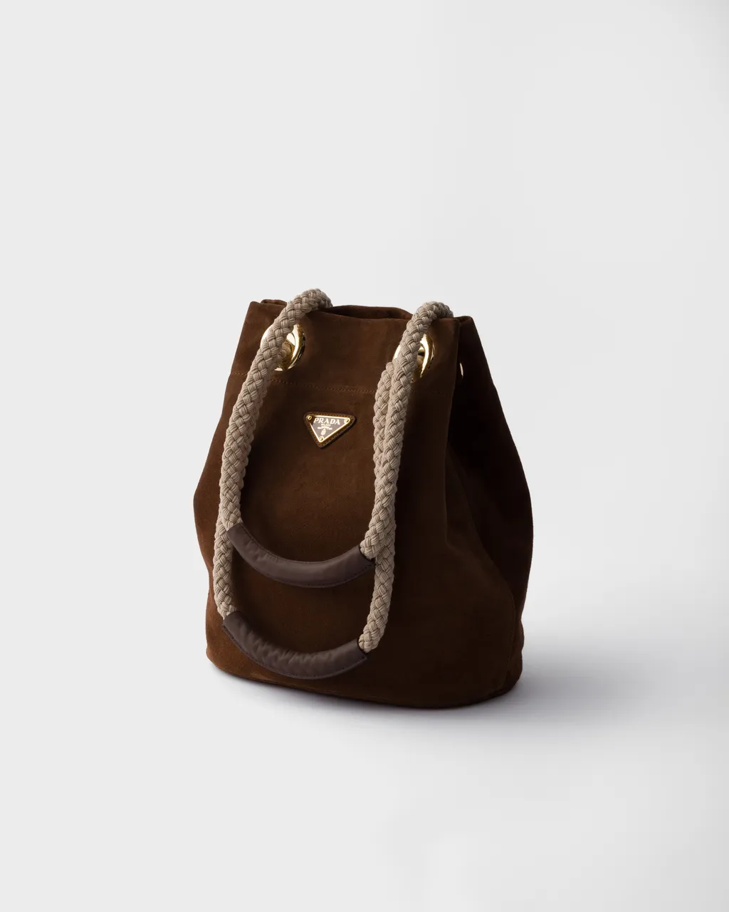 Small Prada Mariner Suede Bucket Bag