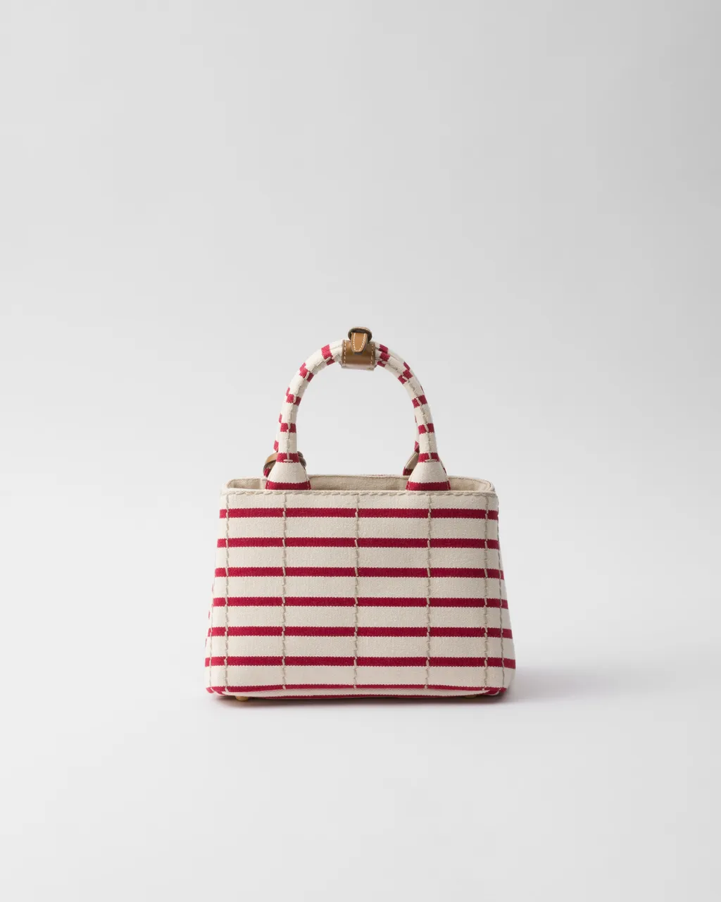Prada JardiniÈRe Striped Cotton Canvas Mini-Bag