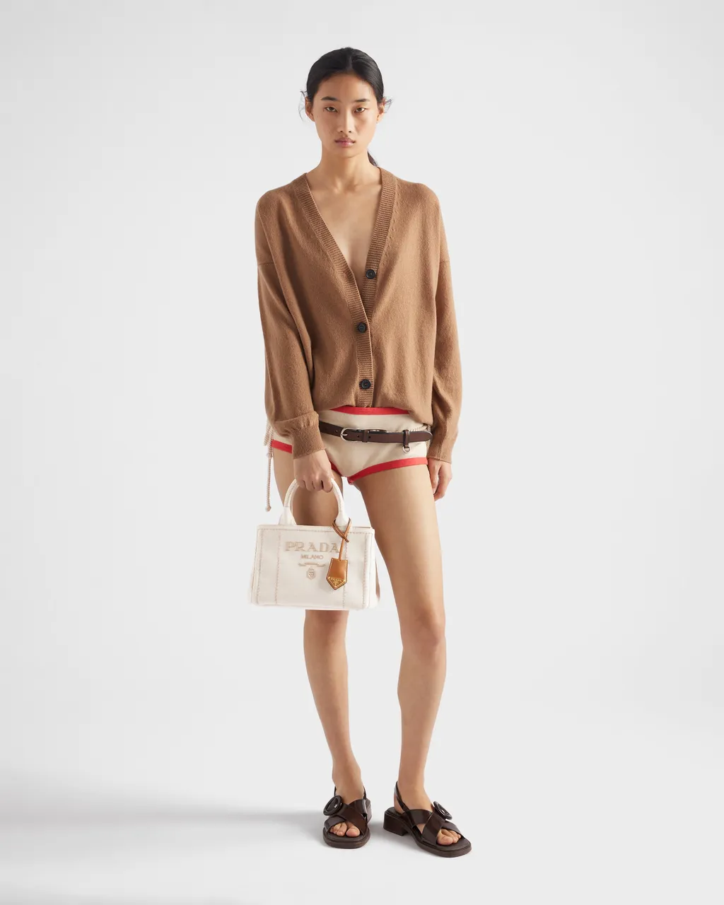 Prada JardiniÈRe Small Linen Blend Handbag