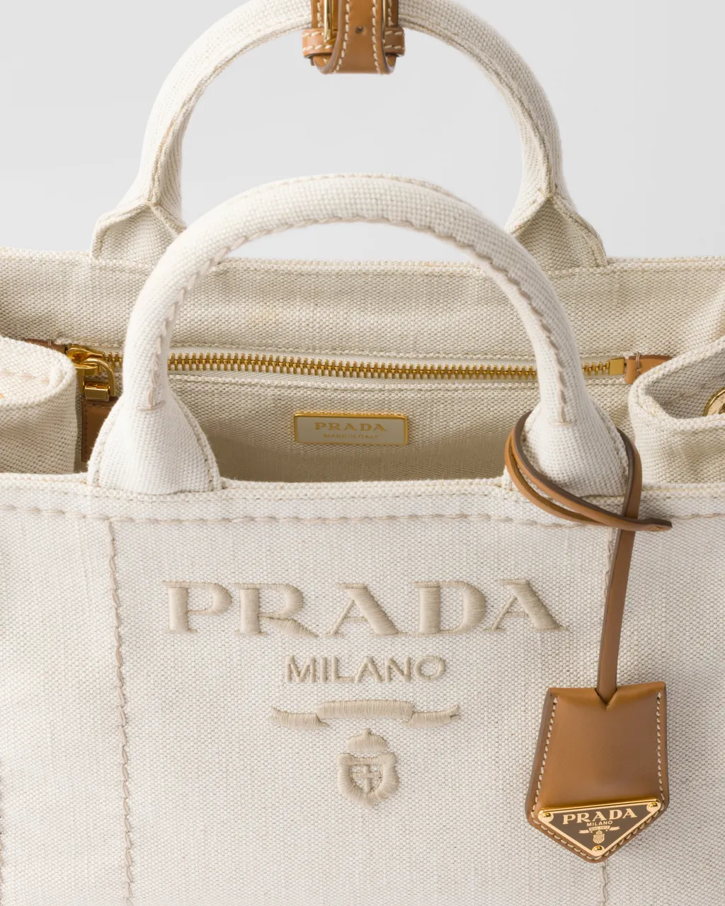 Prada JardiniÈRe Small Linen Blend Handbag