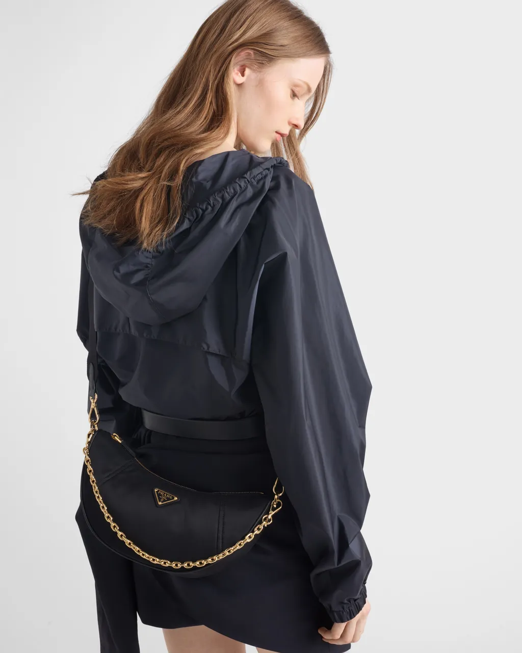 Prada Demi-Lune Re-Nylon Shoulder Bag