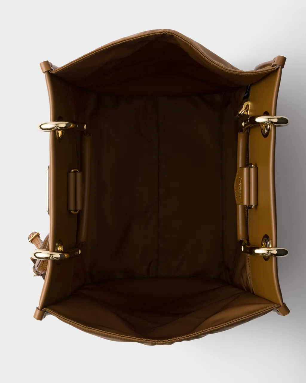 Medium Re-Nylon And Leather Tote Bag
