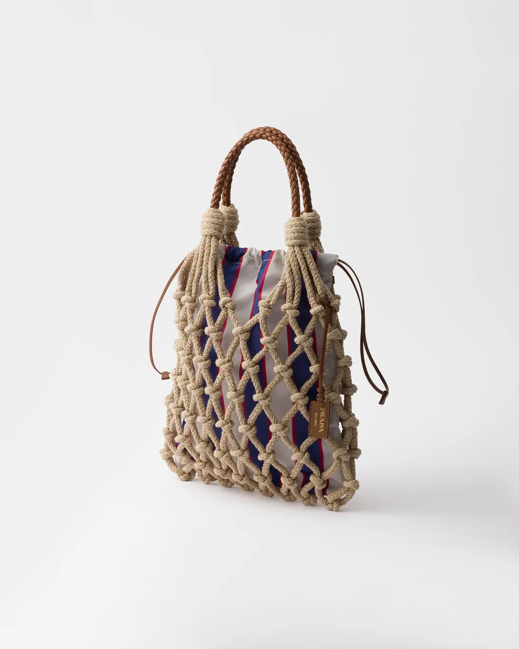 Prada Noué Medium Cotton Macramé Bag