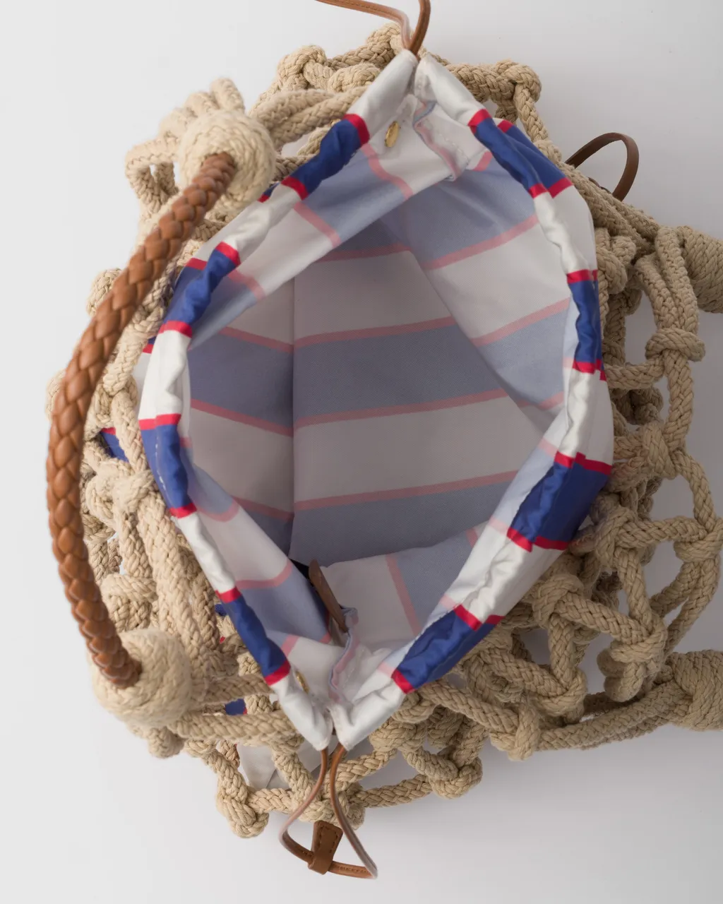 Prada Noué Medium Cotton Macramé Bag