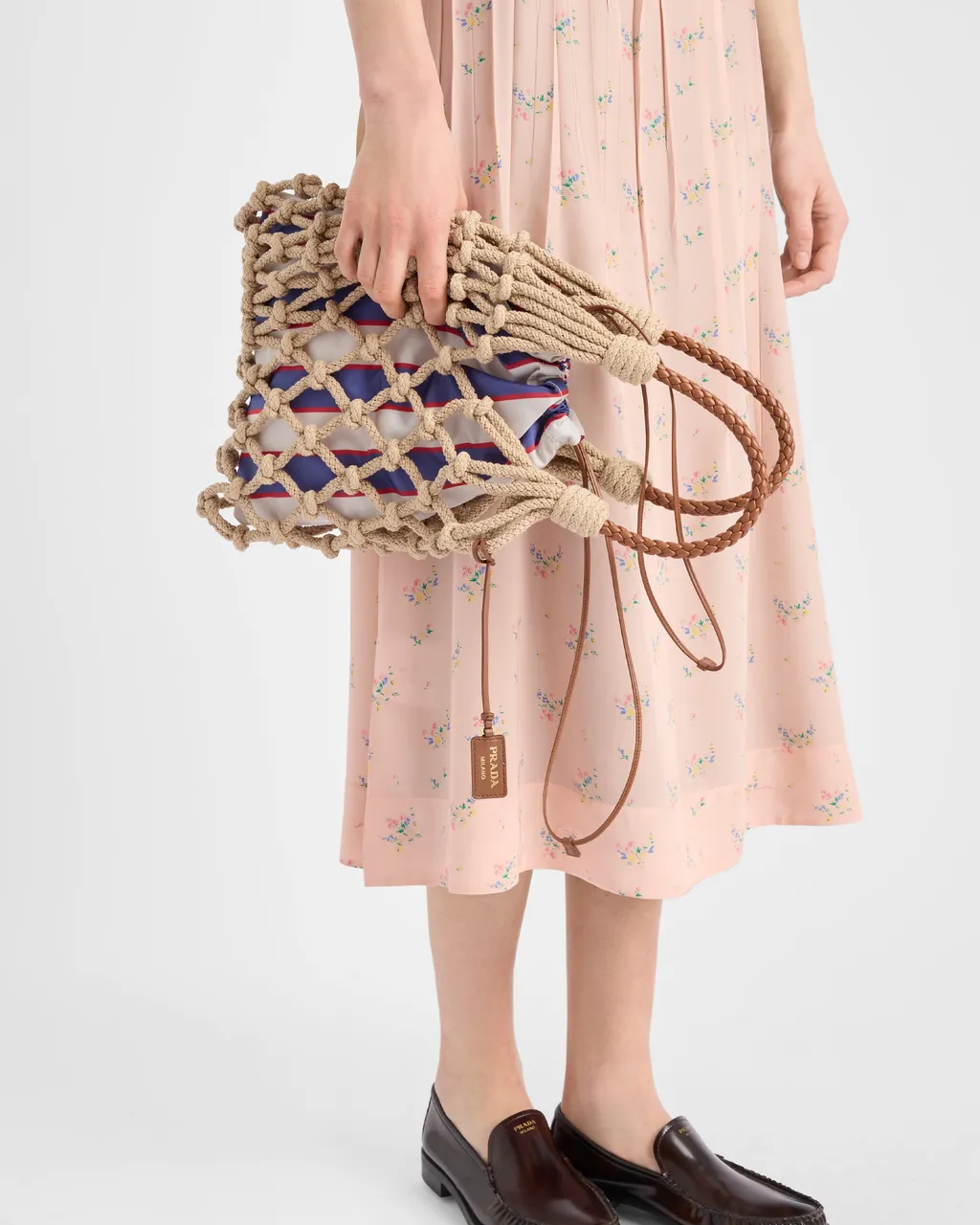 Prada Noué Medium Cotton Macramé Bag