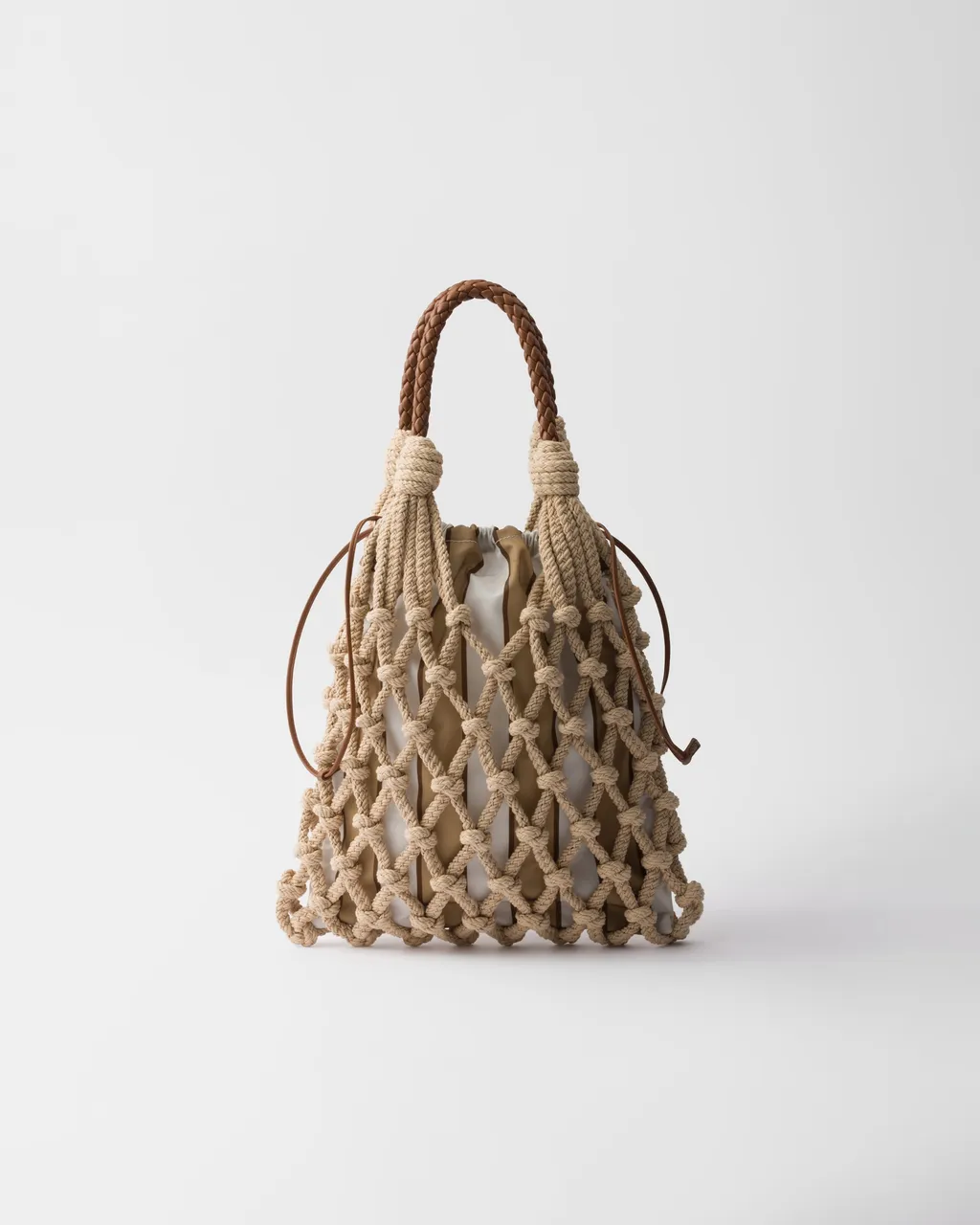 Prada Noué Medium Cotton Macramé Bag