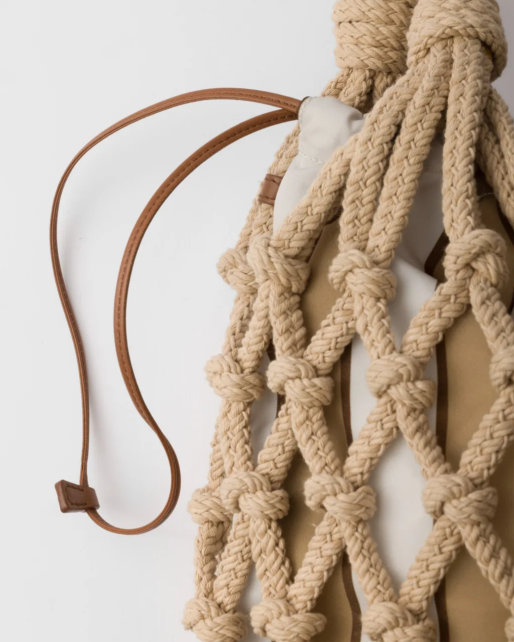Prada Noué Medium Cotton Macramé Bag