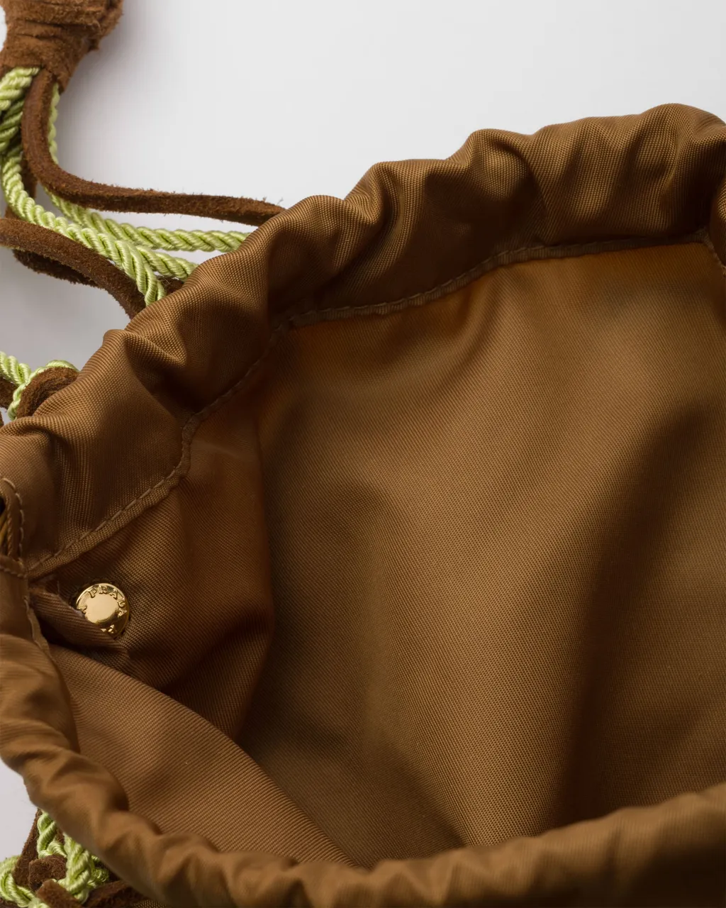 Prada Noué Small Macramé And Suede Bag
