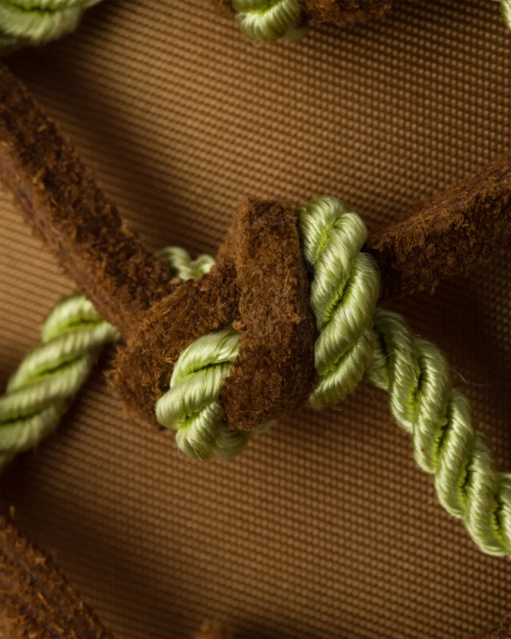 Prada Noué Small Macramé And Suede Bag