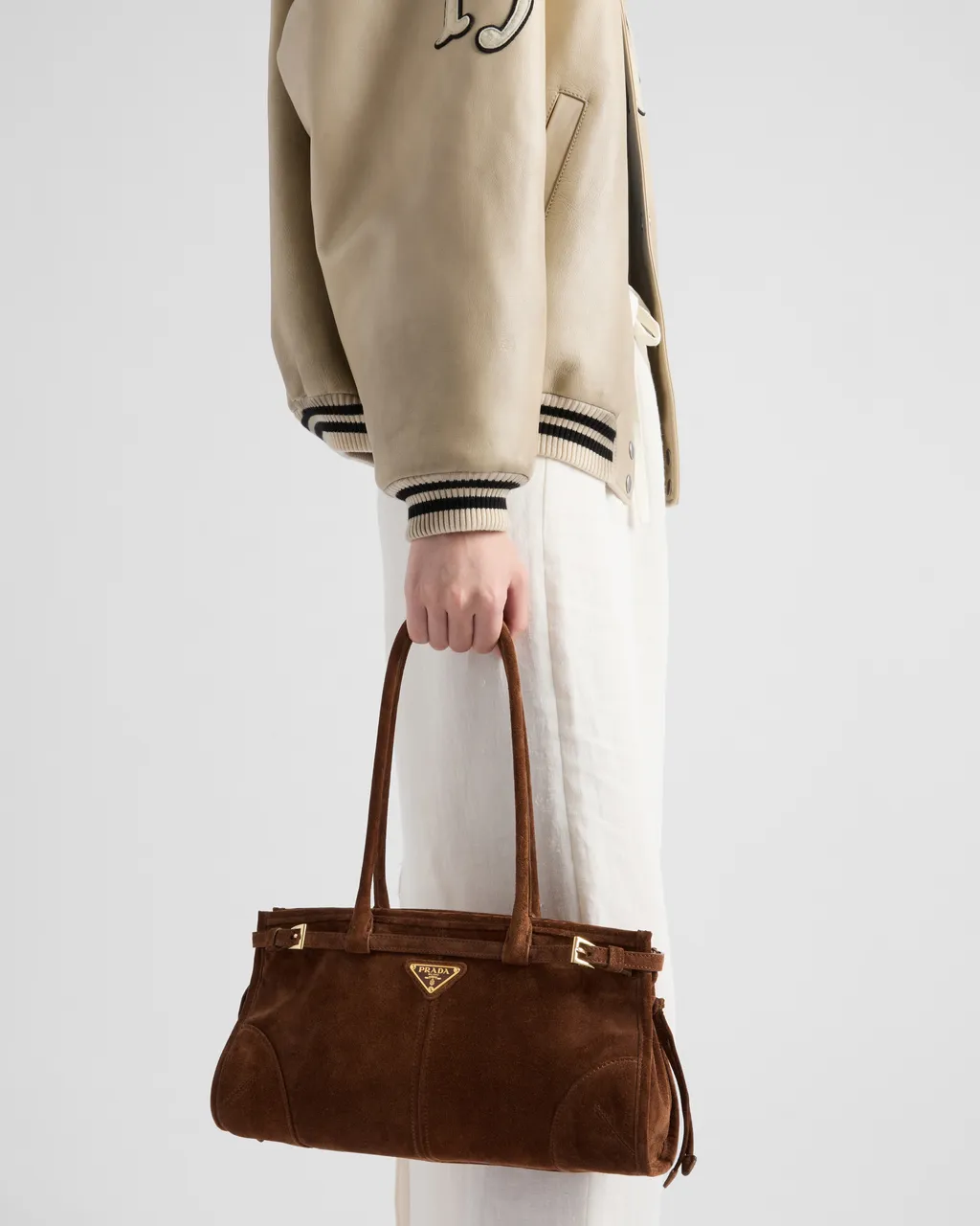Prada Bonnie Medium Suede Handbag