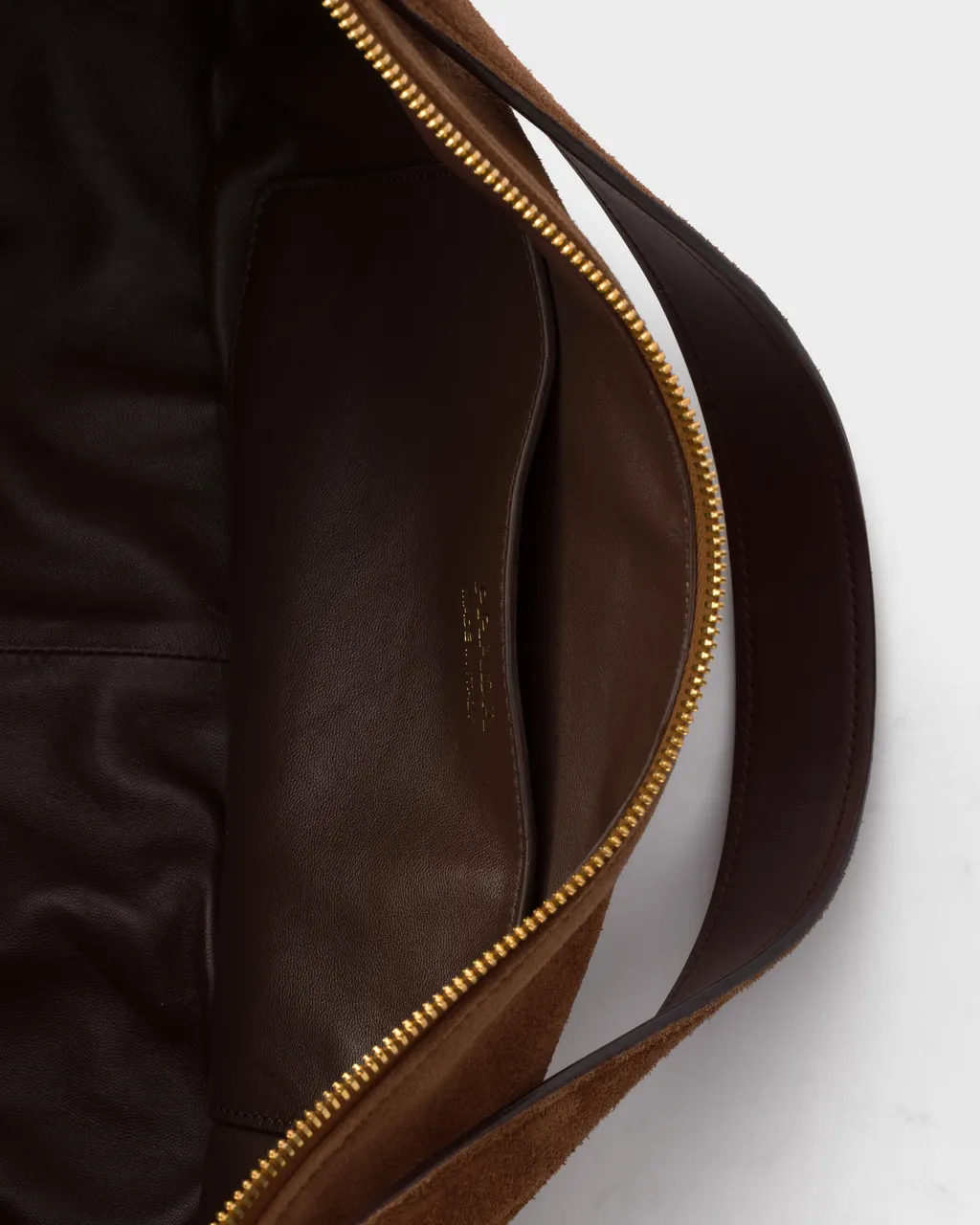 Prada Demi-Lune Large Suede Shoulder Bag