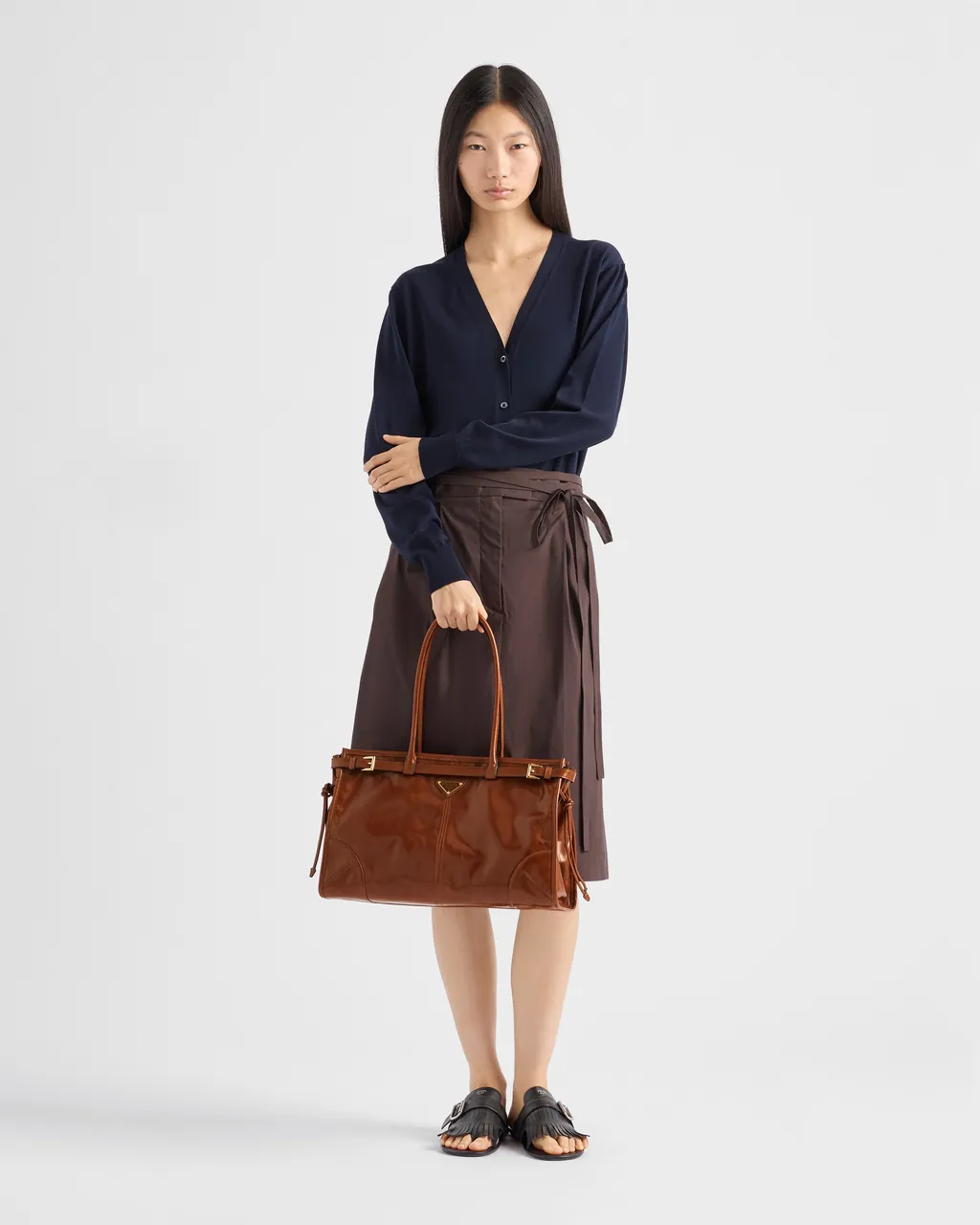 Prada Bonnie Large Leather Handbag