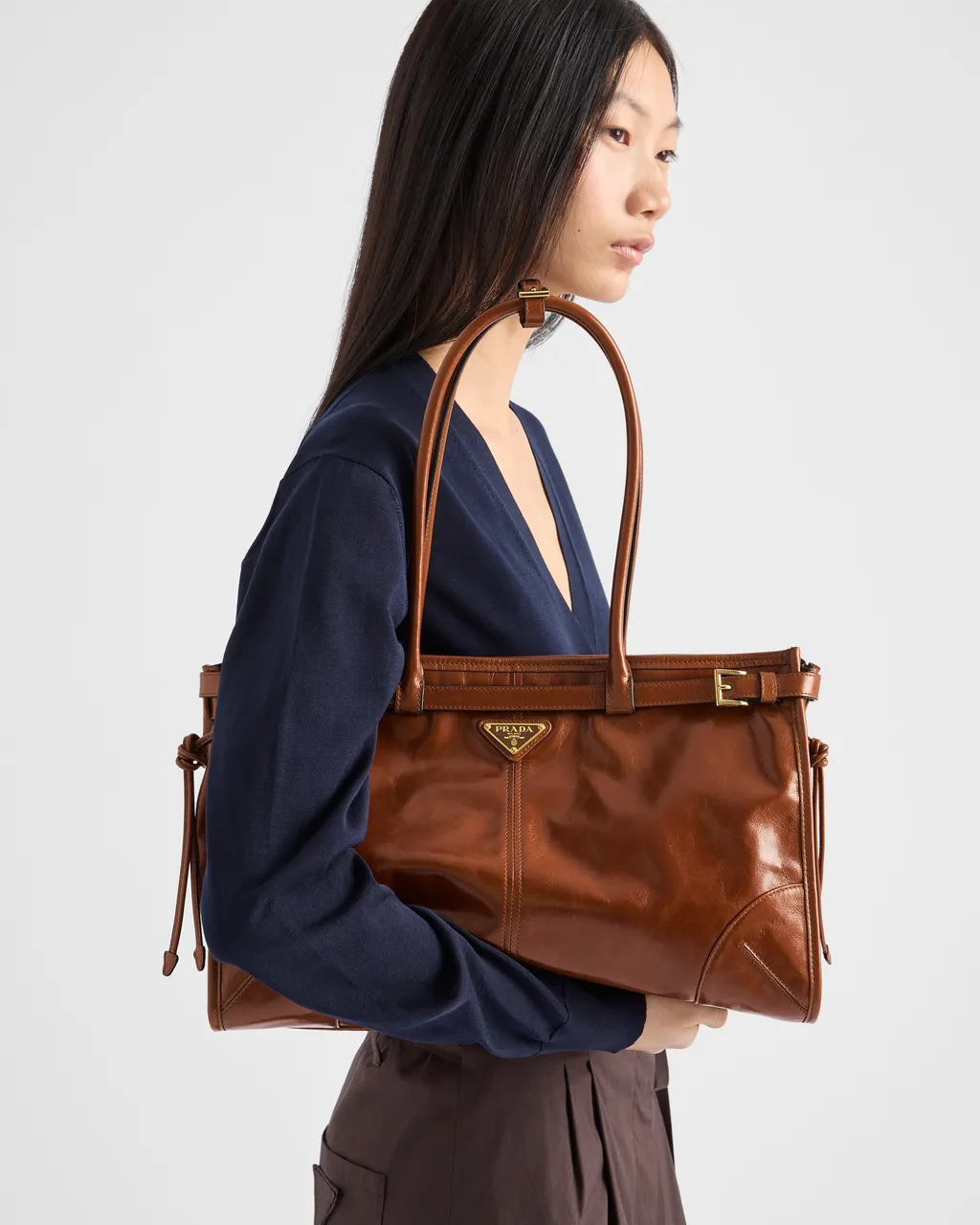 Prada Bonnie Large Leather Handbag